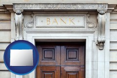 a bank building - with Colorado icon