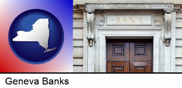 a bank building in Geneva, NY