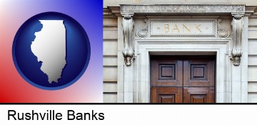 a bank building in Rushville, IL